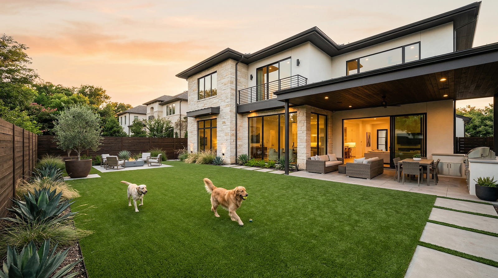 Premium artificial turf installation in University Park TX by Truhaven Turf