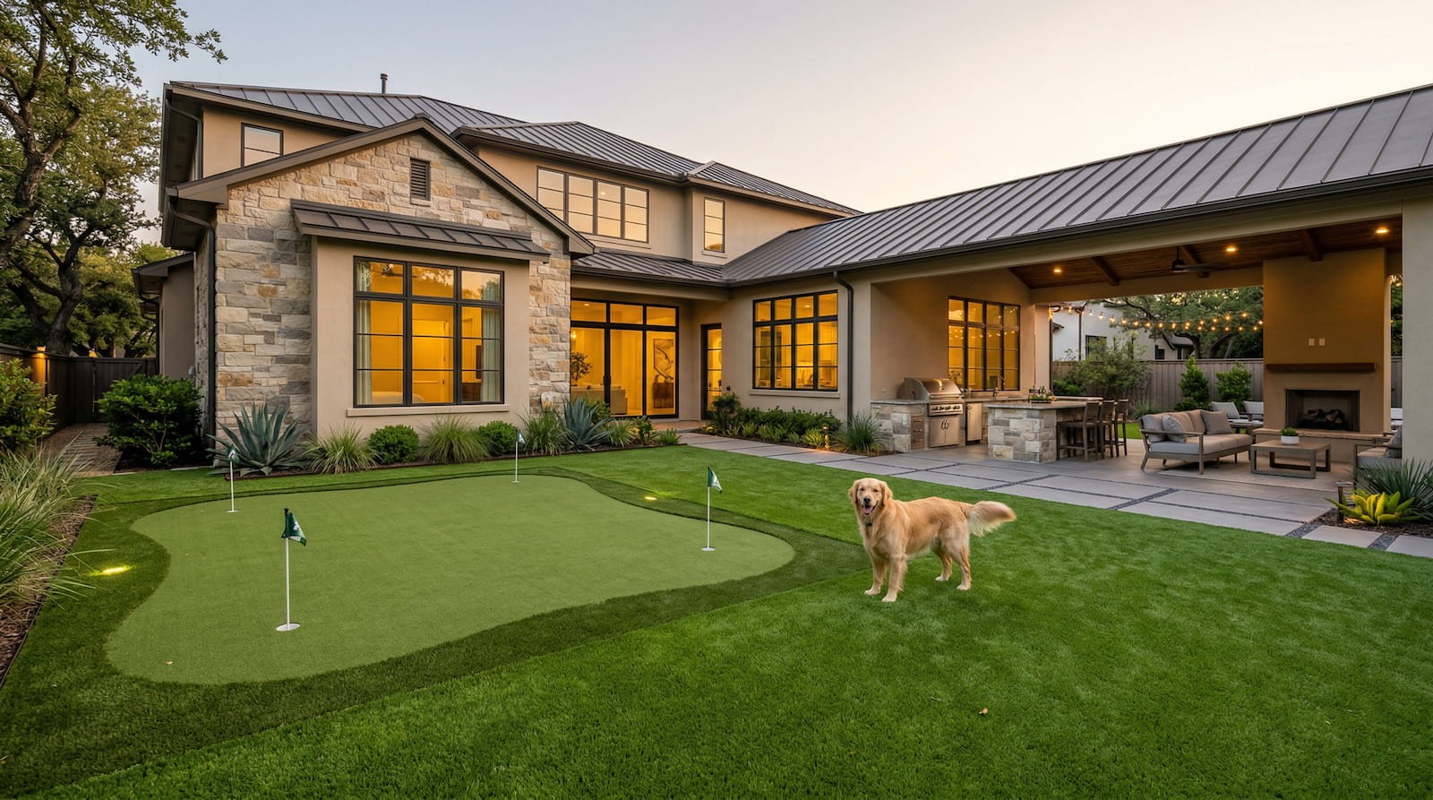 Premium putting green and artificial turf installation in Highland Park TX by Truhaven Turf