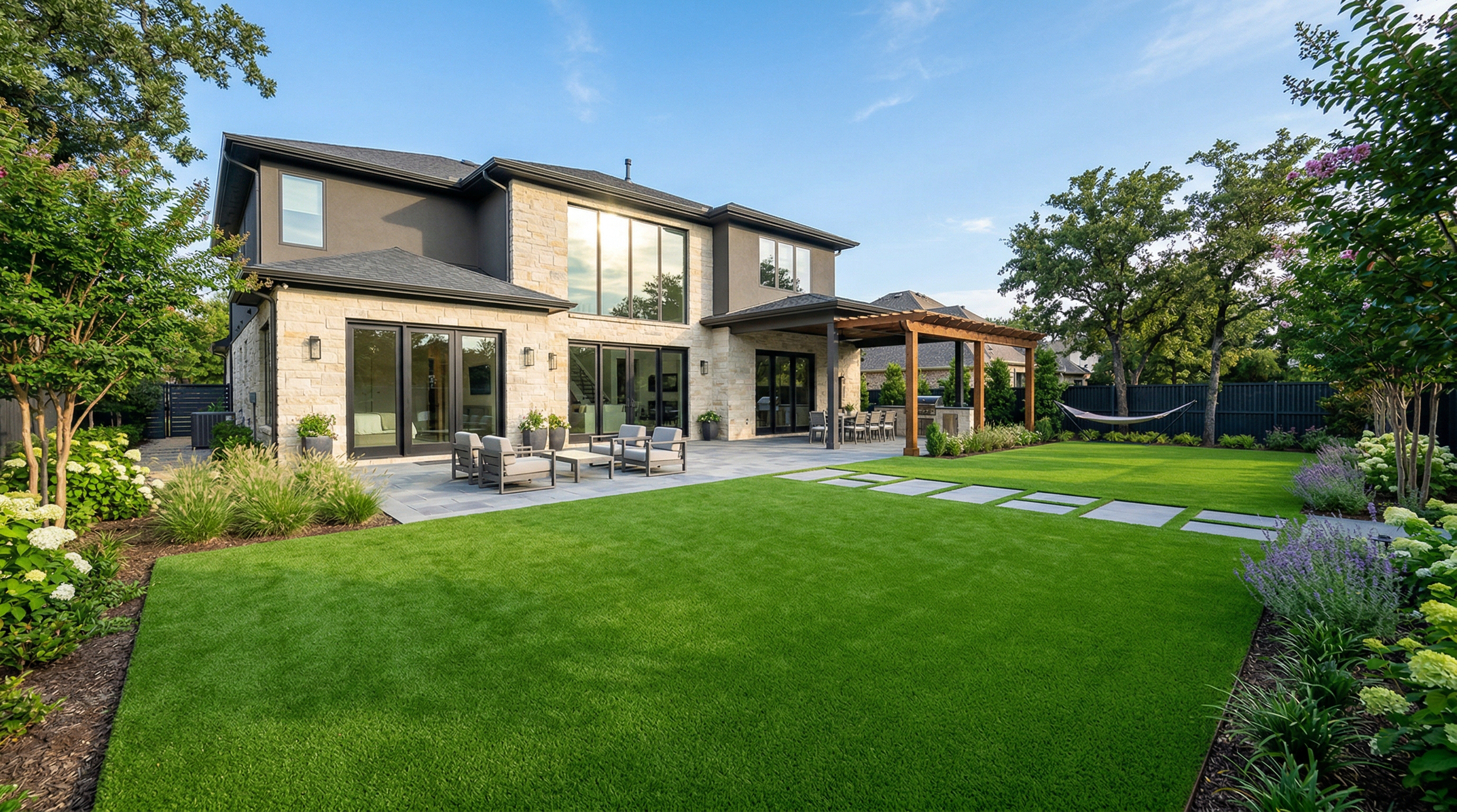 Residential Backyard Artificial Turf Installation DFW